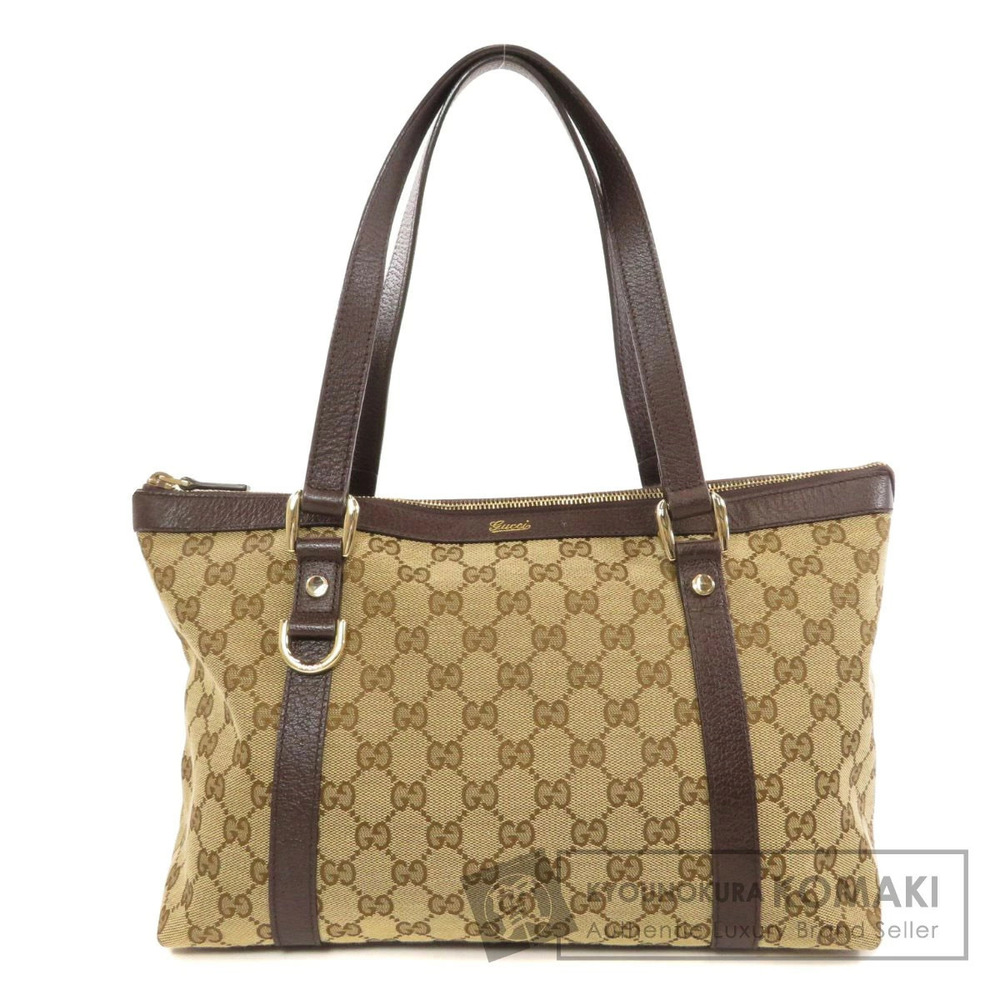 Gucci Monogram Abbey Tote Shoulder Bag Brown GG canvas